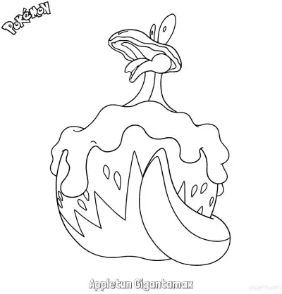 Free printable Appletun Gigantamax Coloring Page - Free Printable Pokemon Coloring Sheets coloring page